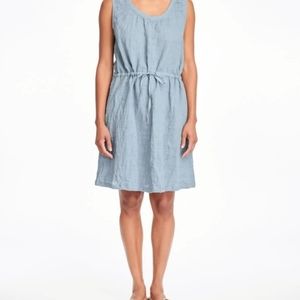 Flax Linen Dusty Blue Dress
